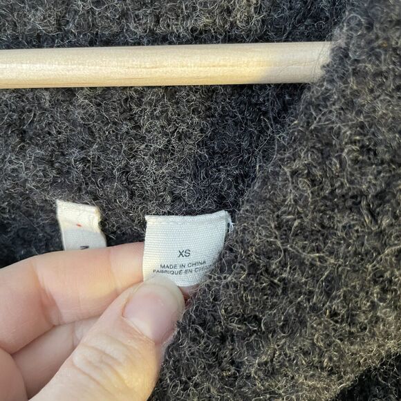 Anthropologie Moth Sweater Women Sz‎ XS Grey Off Shoulder Long Sleeve Wool Blend - Picture 2 of 7